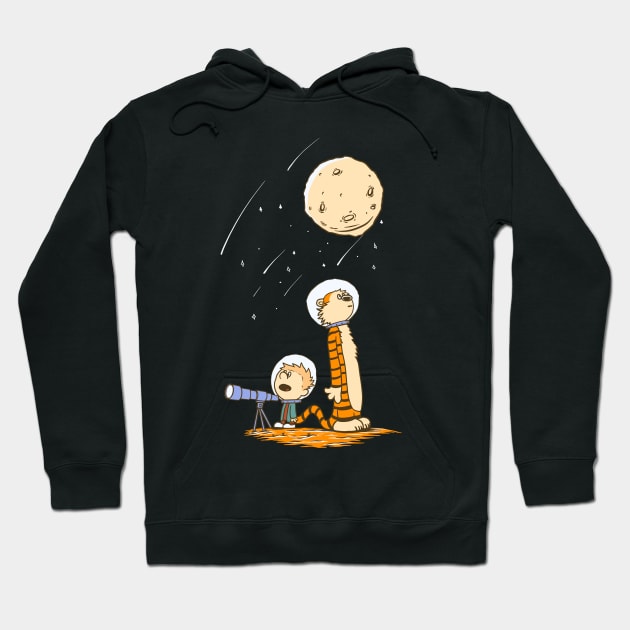 Calvin and Hobbes Astronaut Hoodie by soggyfroggie